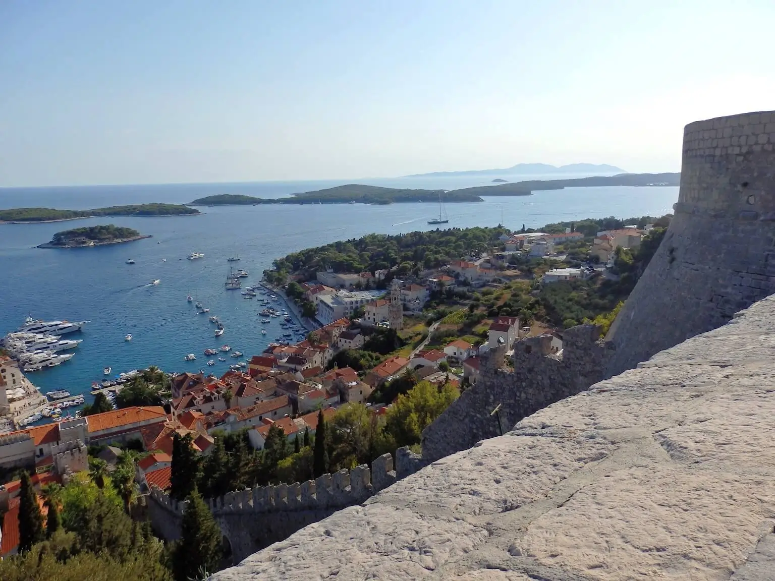 The Town of Hvar and Paklinski Islands View from Spanish Fortress